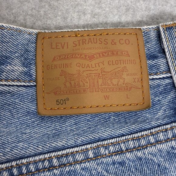 Women’s Levi’s Premium Distressed Denim Shorts High Rise Frayed Hem Size 6 - Picture 9 of 11